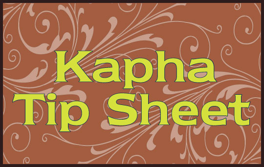 Kapha Tip Sheet